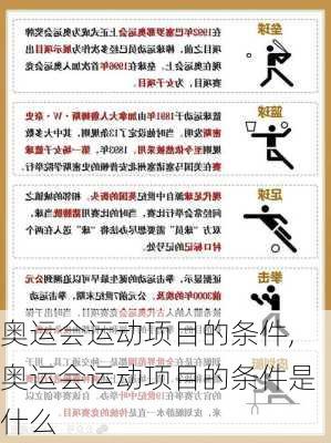 奥运会运动项目的条件,奥运会运动项目的条件是什么