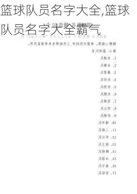 篮球队员名字大全,篮球队员名字大全霸气