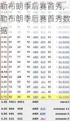 勒布朗季后赛首秀,勒布朗季后赛首秀数据