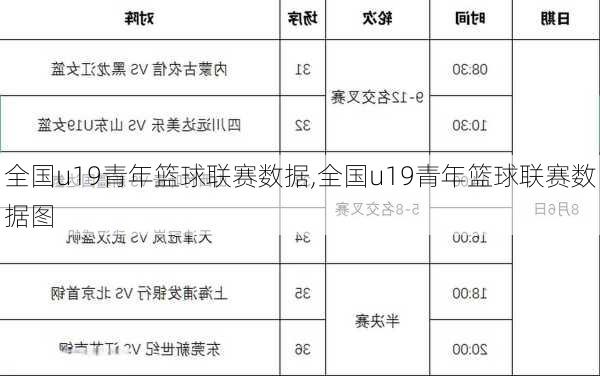 全国u19青年篮球联赛数据,全国u19青年篮球联赛数据图