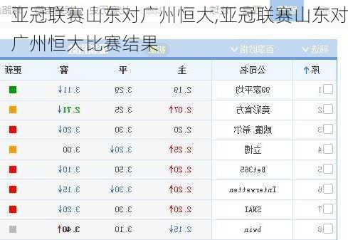 亚冠联赛山东对广州恒大,亚冠联赛山东对广州恒大比赛结果