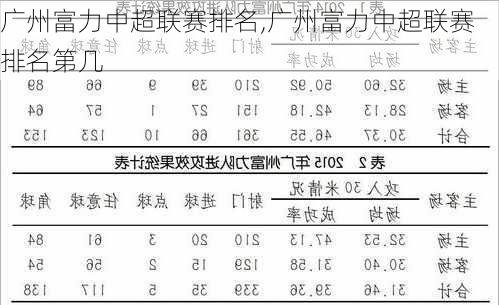 广州富力中超联赛排名,广州富力中超联赛排名第几