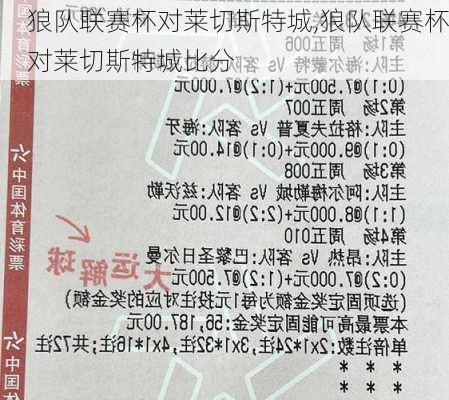 狼队联赛杯对莱切斯特城,狼队联赛杯对莱切斯特城比分