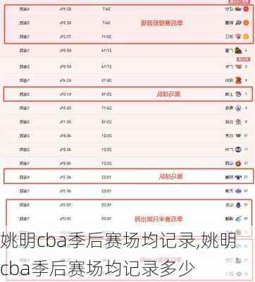 姚明cba季后赛场均记录,姚明cba季后赛场均记录多少