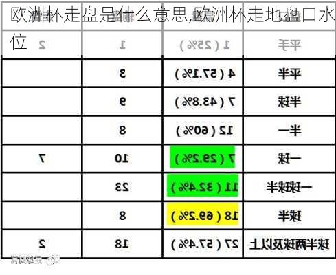 欧洲杯走盘是什么意思,欧洲杯走地盘口水位