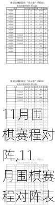 11月围棋赛程对阵,11月围棋赛程对阵表