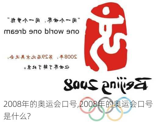 2008年的奥运会口号,2008年的奥运会口号是什么?