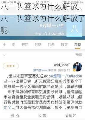 八一队篮球为什么解散,八一队篮球为什么解散了呢