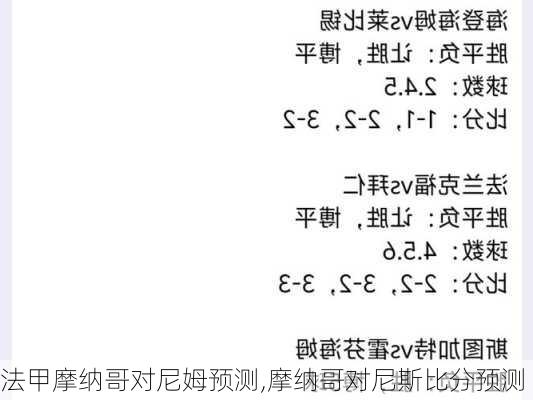 法甲摩纳哥对尼姆预测,摩纳哥对尼斯比分预测