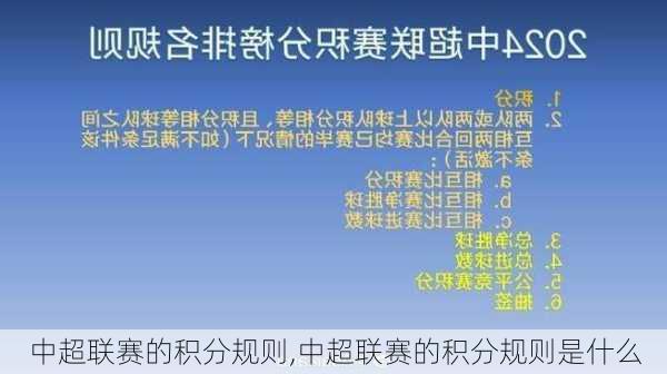 中超联赛的积分规则,中超联赛的积分规则是什么