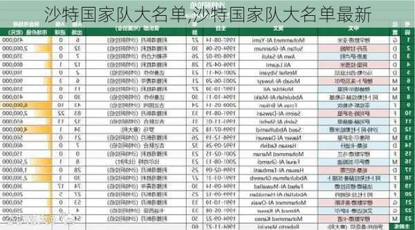 沙特国家队大名单,沙特国家队大名单最新