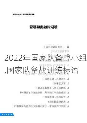 2022年国家队备战小组,国家队备战训练标语