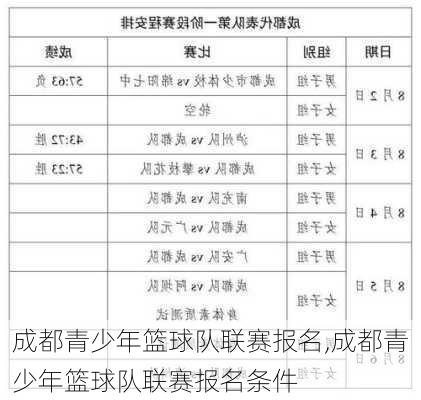 成都青少年篮球队联赛报名,成都青少年篮球队联赛报名条件