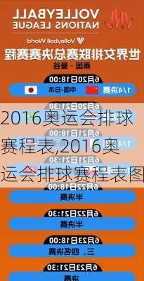 2016奥运会排球赛程表,2016奥运会排球赛程表图片