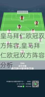 皇马拜仁欧冠双方阵容,皇马拜仁欧冠双方阵容分析