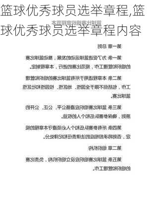 篮球优秀球员选举章程,篮球优秀球员选举章程内容