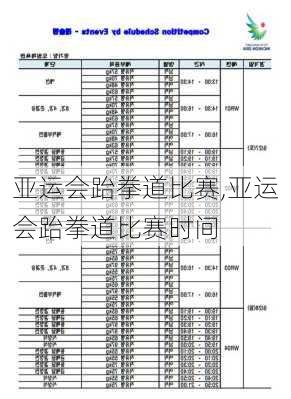 亚运会跆拳道比赛,亚运会跆拳道比赛时间