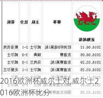 2016欧洲杯威尔士对,威尔士2016欧洲杯比分