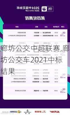 廊坊公交中超联赛,廊坊公交车2021中标结果