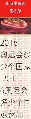 2016奥运会多少个国家,2016奥运会多少个国家参加