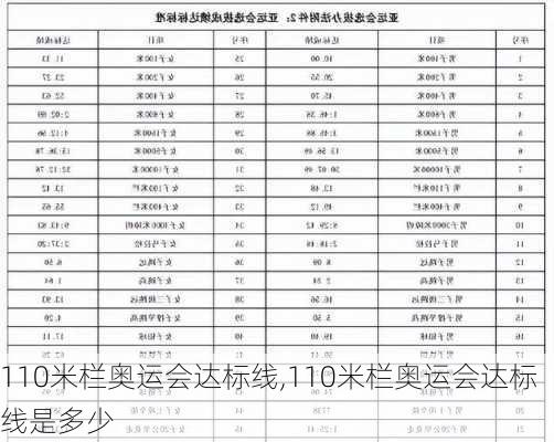 110米栏奥运会达标线,110米栏奥运会达标线是多少