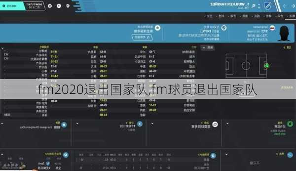 fm2020退出国家队,fm球员退出国家队