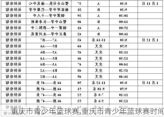 重庆市青少年篮球赛,重庆市青少年篮球赛时间