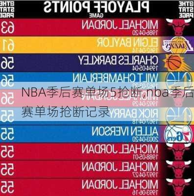 NBA季后赛单场5抢断,nba季后赛单场抢断记录