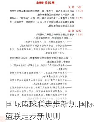 国际篮球联走步新规,国际篮联走步新规则