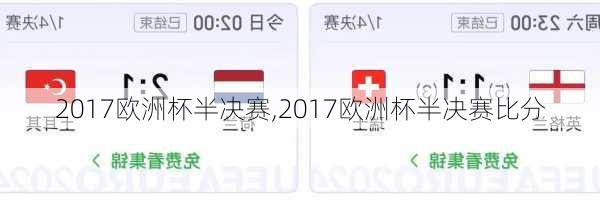 2017欧洲杯半决赛,2017欧洲杯半决赛比分