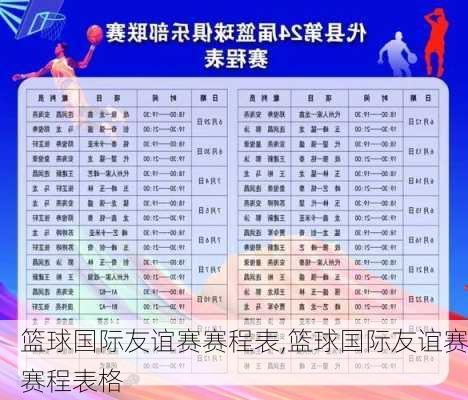 篮球国际友谊赛赛程表,篮球国际友谊赛赛程表格