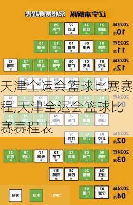 天津全运会篮球比赛赛程,天津全运会篮球比赛赛程表