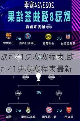 欧冠41决赛赛程表,欧冠41决赛赛程表最新