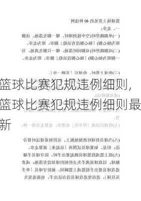 篮球比赛犯规违例细则,篮球比赛犯规违例细则最新