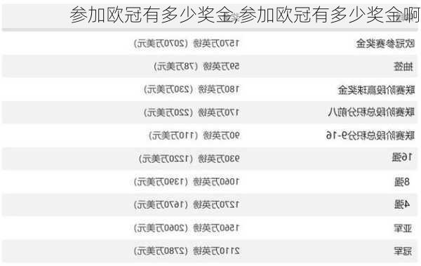 参加欧冠有多少奖金,参加欧冠有多少奖金啊