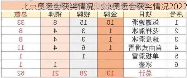 北京奥运会获奖情况,北京奥运会获奖情况2022