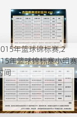 2015年篮球锦标赛,2015年篮球锦标赛小组赛时间