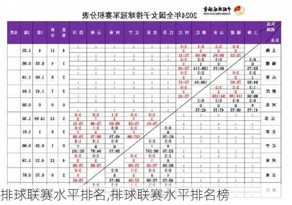 排球联赛水平排名,排球联赛水平排名榜