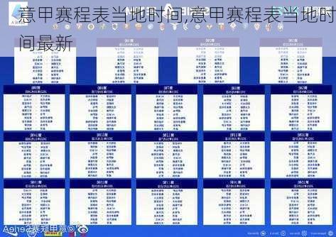 意甲赛程表当地时间,意甲赛程表当地时间最新