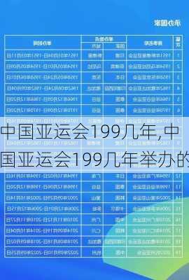 中国亚运会199几年,中国亚运会199几年举办的