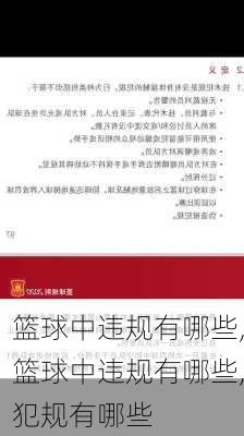 篮球中违规有哪些,篮球中违规有哪些,犯规有哪些