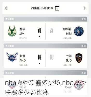 nba夏季联赛多少场,nba夏季联赛多少场比赛