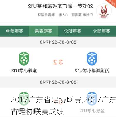 2017广东省足协联赛,2017广东省足协联赛成绩