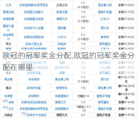 欧冠的冠军奖金分配,欧冠的冠军奖金分配在哪里