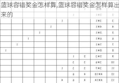 篮球容错奖金怎样算,篮球容错奖金怎样算出来的