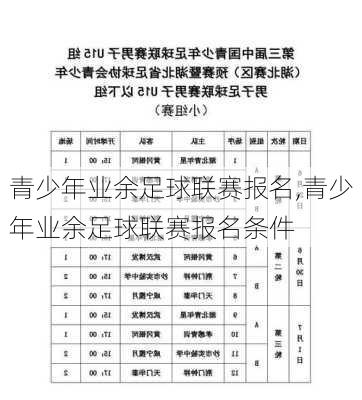 青少年业余足球联赛报名,青少年业余足球联赛报名条件