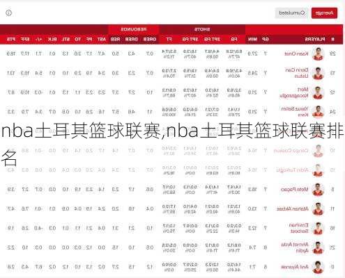 nba土耳其篮球联赛,nba土耳其篮球联赛排名