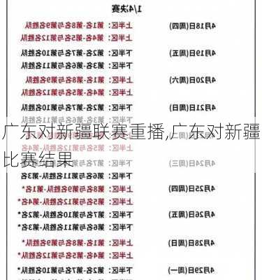 广东对新疆联赛重播,广东对新疆比赛结果