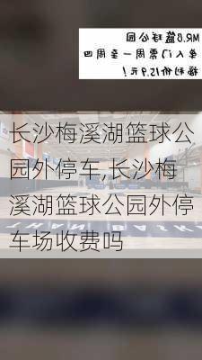 长沙梅溪湖篮球公园外停车,长沙梅溪湖篮球公园外停车场收费吗