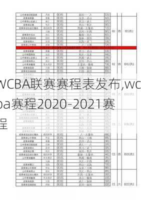 WCBA联赛赛程表发布,wcba赛程2020-2021赛程